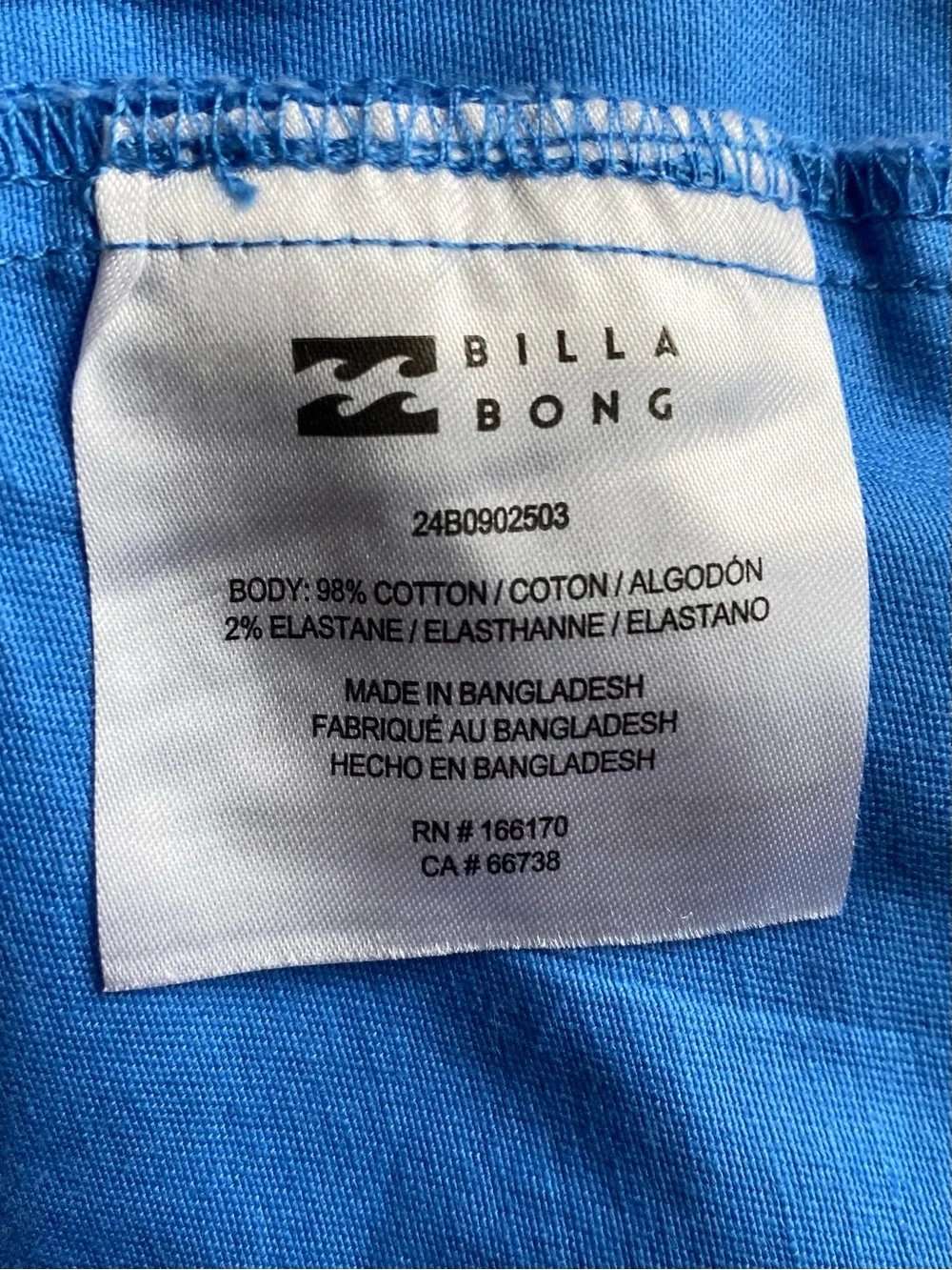 Billabong Blue High-Rise Cotton Shorts